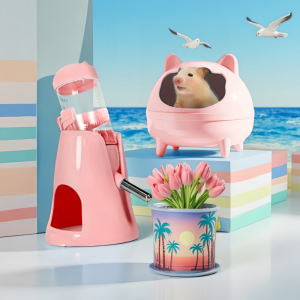 Auto-Feeder Standing Drinking Bottle for Hamsters Ball-bearing Anti-leak Seasonal Floral Design Water Bottle Pet Supplies