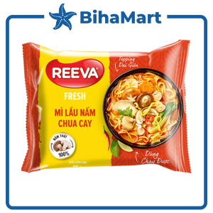 [GÓI LẺ] - UNIBEN - Mì chay Reeva Fresh hương vị Lẩu nấm chua cay (có gói nấm thật) Mì chay Reeva ăn liền (85g/gói)