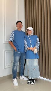 COTTONWAYS STRIPE COMBINE LONGSLEEVES OVERSIZED T-SHIRT | Tangan Panjang Karet | Kaos Perpaduan 24s & 30s untuk Sehari-Hari | Combine Karet |