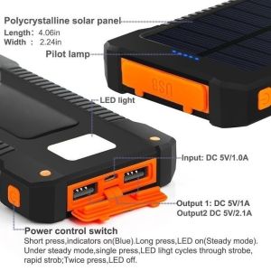 asli original Terbaik 4 built-in cables 4 USB port for fast charging durable fast charger HP super large capacity Kepala external battery for all smartphone Dual USB Solar Powerbank
