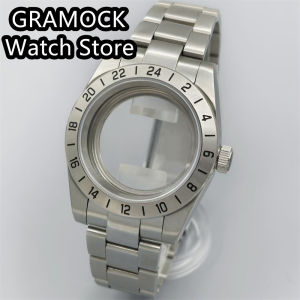 GRAMOCK 39mm 24 Hour GMT Watch Case For NH34 NH35 NH36 ETA2824 PT5000 Movement Sapphire Glass Explorer Watches Accessories