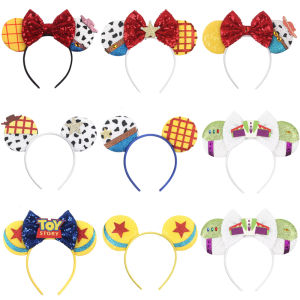 Disney Mickey Mouse Headband Pixar Toy Story Hair Accessories Women Woody Buzz Lightyear Headbands for Girls Ears Alien Headband