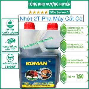 Nhớt ROMAN 2 thì dung tích 1 lít dùng pha với xăng cho máy cưa máy cắt cỏ động cơ 2 thì [ Hàng Chính Hãng ]