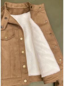 Womens Short Thickened Fleece Jacket Autumn Winter New Style Korean Version Casual Popular Small Size Jacket Top