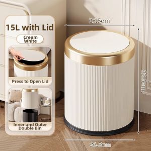 QIAOLESEN | Luxury Large Lidded Trash Can