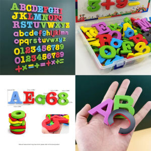 Magnetic Letters Numbers Alphabet ABC.123 Fridge Magnets Plastic Educational Preschool Learning Toy Set Uppercase Lowercase Math