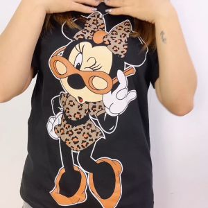 067 COD Kaos Wanita Lengan Pendek Minnie Leopard Standing Dewasa