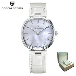 Pagani Design | PAGANI DESIGN Oval Womens Quartz Watch Japan GL22 Movement Mother of Pearl White Dial Sapphire Womens Dress Watch+Gift Box