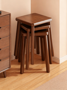 XIANGNANSONG | Stackable Sturdy Wooden Square Stool