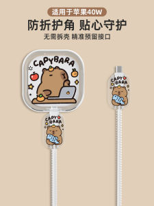 Universal Apple 40W Data Cable Protection Cover iPhone 17 pro Max Charging Adapter Cover Capybara Print Anti-Cat Biting