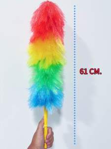 ไม้ปัดฝุ่น สีรุ้ง ไม้ปัดฝุ่นขนไก่ ไม้ปัดฝุ่นสายรุ้ง ไม้ปัดฝุ่นเชือก ฟาง ไม้ขนไก่สีรุ้ง  ไม้ขนไก่เชือกฟางที่ปัดฝุ่นยาว 61 cm