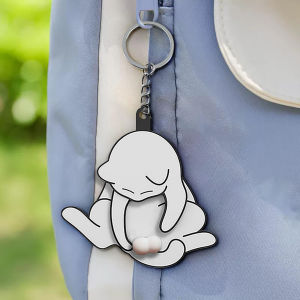 Playful Cat Interactive Keychain Funny Wiggling Cat Kitten Moving Pendant Bag Charm Rotatable Acrylic Bag Pendant Keyring Gift