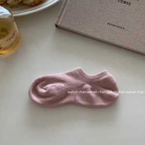 Tất Cotton Nguyên Chất Dài Thấm Hút Mồ Hôi Kháng Khuẩn Chống Mùi Không Rơi Gót Tất Thuyền Cotton Mỏng Màu Trơn Mùa Hè Cho Nữ