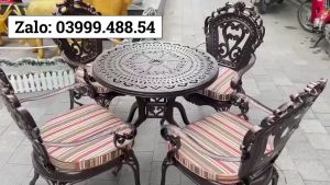 Bộ bàn ghế ban công ngoài trời Nhôm đúc đẹp Bàn ghế sân vườn ngoài trời Bàn ghế ngoài trời - VN40