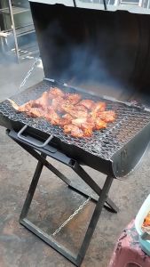 BBQ Grill Outdoor Drum Set Tong Drum 50L BBQ Set Complete With Grill Net Medium Size