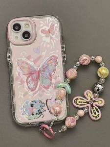 Pink Butterfly Bracelet Phone Case for OPPO A5 A6PRO A3 A1 Protective Cover A97 93S 92 73 New Model A58X 57 56 53 Anti-Fall Women A15 A11 R17 15 Fox Tail