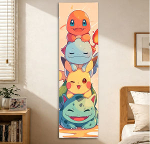Tấm Thảm Treo Tường Pokemon Hình Pikachu Dễ Thương & Các Pokémon Khởi Đầu Của Kanto Tranh Nghệ Thuật Treo Tường Dài Trang Trí Phòng Cho Trẻ Em & Thanh Thiếu Niên Chất Liệu Polyester Thẩm Mỹ