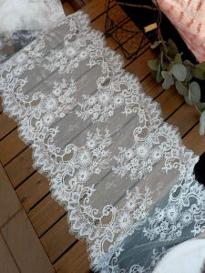 3M Long 40cm Wide Lace Trim Fabric for DIY Crafting Wedding Dress Clothing Skirt Decoration Mainland China Origin
