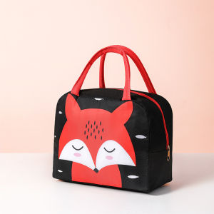 Handheld Lunch Box Bag Cute Cartoon Bento Bag Student Lunch Bag Insulated Lunch Bag