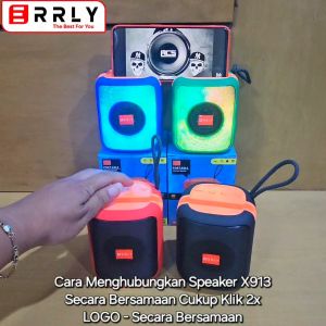 ERRLY X913 Speaker Bluetooth Portable LED Disco RGB Speker Wireless TWS 2 IN 1 Power Bass + Stand Hp