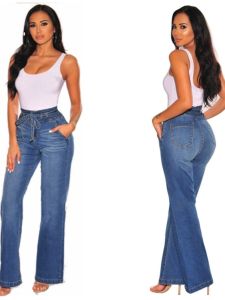 สูง เอว หลวม ขากว้าง เดนิม กางเกงยีนส์ ผู้หญิง กางเกงลำลอง โพลีเอสเตอร์ ไฟเบอร์สูง เอว ขากว้าง กางเกง ฤดูร้อน ซีซั่น