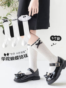 ถุงเท้าเด็กผู้หญิง ถุงเท้าข้อสั้นปานกลาง ถุงเท้าข้อยาว ถุงเท้าผ้าฝ้ายผสม ฤดูใบไม้ผลิและฤดูร้อน ถุงเท้าผู้หญิง