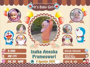 Hiasan dinding Biodata bayi plus bingkai bisa COD