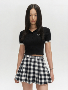SMFK | Turn-down Collar Ribbed Cotton Polyester Polo Shirt