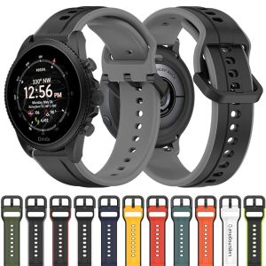 สายกีฬาซิลิโคนขนาด20 22มม. สำหรับ Fossil Gen 6 44มม. Gen6 5e 5/Gen5 LTE 45มม. อุปกรณ์ทดแทนระบายอากาศ