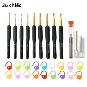 Bộ Móc Len 2.0-6.0mm Bộ Dụng Cụ Móc Len Kèm Móc Đánh Dấu Mũi Kim Nhôm Tiện Dụng Dành Cho Người Mới Bắt Đầu Dự Án Thủ Công DIY