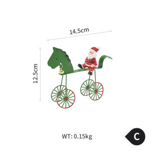 Cute Christmas Wrought Iron Reindeer Snowman Old Man Carriage Decoration Desktop Show Window Decoration Kids Small Gifts Present