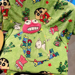 Portable Cartoon Character Blanket for Office Nap Student Afternoon Rest Air Conditioned Room Warmth Velvet Fabric Four Seasons
