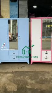 TỦ SẮT QUẦN ÁO 3 CÁNH CAO CẤP SƠN TĨNH ĐIỆN CAO CẤP HCM