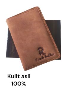 Dompet 3/4 tanggung model berdiri kulit asli 100% CREAZY HOURSE