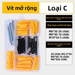 BAIRUITE | Vít Inox 304 Tròn/Chìm Neo Mở Rộng Dạng Cá Nhựa Bộ Gắn Mắt Kéo