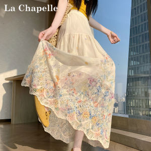 La Chapelle | Lace Heavy Work Embroidered Sheer A-Line Skirt