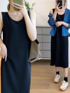 Elegant Minimalist High-End Sleeveless Tank Top Dress for Women Loose Fit Slimming Design Perfect for Spring Summer Autumn