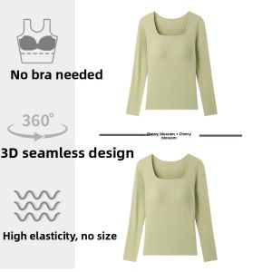 MiiOW | Cat Woman Sleepwear Long Sleeve Home Clothes For Women Anti-Bulge Thread Design With Chest Pad Can Be Worn Outside Thin Autumn