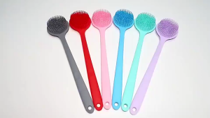 Silicone Bath Brush Dual-Sided Body Back Scrubber for Shower Back Scrubber with Long Handle