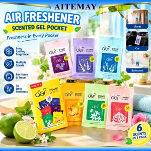 Aitemay Gel Air Freshener Set 30 Days Long Lasting Fragrance for Car Home Closet 6 Assorted Scents Hanging Deodorizer Odor Eliminator