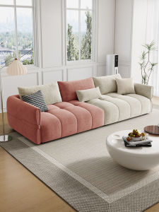 French Cream Style Baby Velvet Fabric Sofa for Small Living Rooms