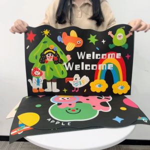 พรมเช็ดเท้าลายการ์ตูน แผ่นดูดซับโคลนไดอะตอม40*60 พรมห้องน้ำหนัง PU-แห้งง่าย กันลื่น