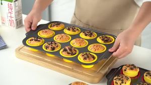 other | Press Type 6-in-12-in-a-row Foldable Silicone Cake Mold Integrated Molding Cake Mold Easy Demolding Oven Baking Tool