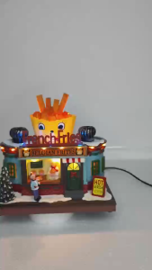D&D #FC819  A whimsical resin French Fries Stand House  Decoration Village for Tabletop Holiday