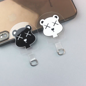 Transparent Violent Bear Phone Strap Card Holder Super Thin Necklace Womens Style Mobile Phone Lanyard Digital Accessories