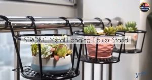 Metal Hanging Flower Stand Vase Pot Rack Garden Flower Pot Hanger Balcony Window Decoration Rak Bunga Gantung