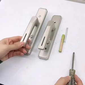 【Local delivery】Locked High-grade Door Lock Room Door Handle Aluminum Alloy Handle Lock Door Lock Bedroom Bathroom Door Lock Main Door Doorknob Door Handle Door Knob For Main Door For Bedroom Sliding Door Lock Set For House Inside （Without Key）
