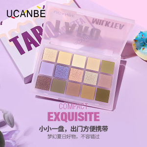 UCANBE Eyeshadow Palette 15 สี แป้งพัฟเนื้อแมตต์ สีม่วงรูปดอกกุหลาบ สีเบจส้ม สีม่วงควันบล็อก แป้งพัฟเนื้อแมตต์