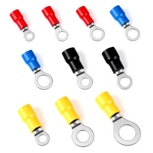 102PCS Ring Crimp Terminals Electrical Wire Connectors M4/M5/M6 Insulation Ferrule Lugs Quick Splice Cables For Connection Screw