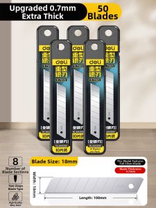 deli | Industrial Use Stainless Steel Heavy Duty 18mm Craft Knife